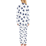 Swallow Pattern Print Design 03 Women's Long Pajama Set