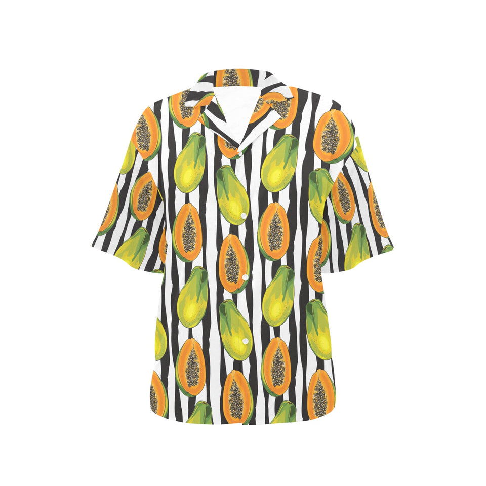papaya design pattern Women's All Over Print Hawaiian Shirt