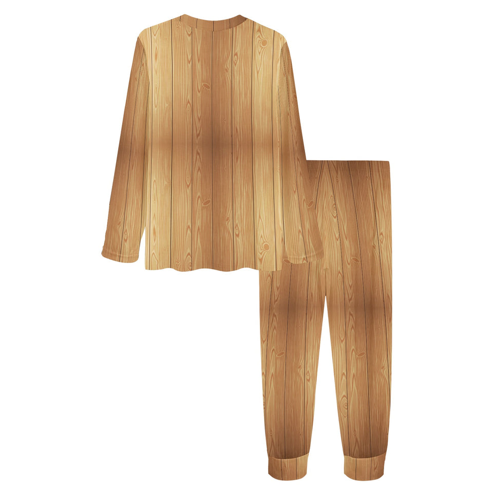 Wood Printed Pattern Print Design 05 Women's All Over Print Pajama Set