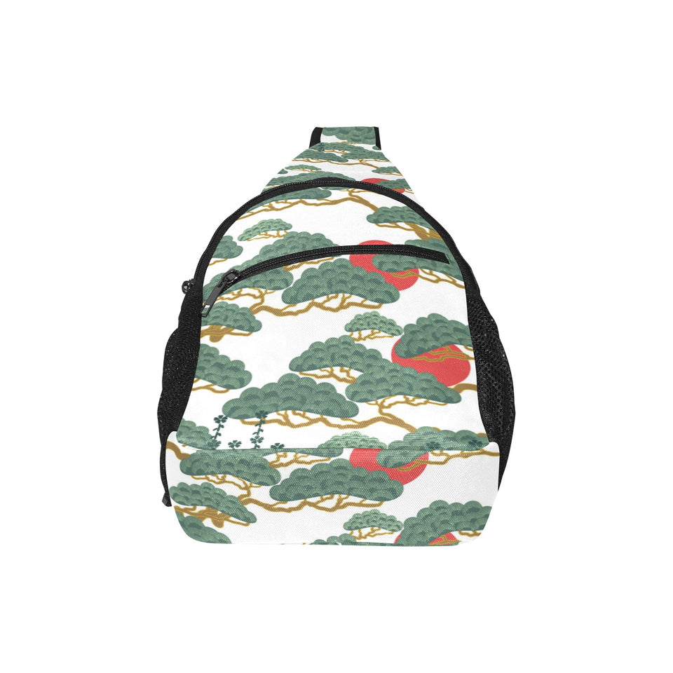 Bonsai red sun japanese pattern All Over Print Chest Bag