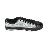 Hand drawn Koala leaves pattern Men's Low Top Canvas Shoes Black