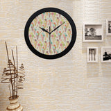 Ice cream cone pattern Elegant Black Wall Clock