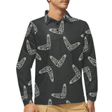 Hand drawn boomerang Australian aboriginal ornamen Men's Long Sleeve Polo Shirt