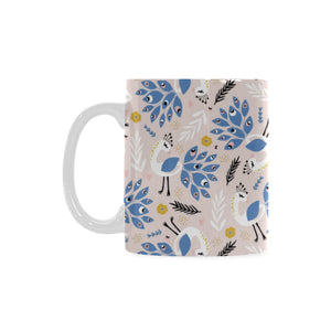 Cute peacock pattern Classical White Mug (Fulfilled In US)