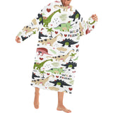 Cute dinosaurs pattern Blanket Robe with Sleeves