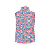 Blue Red Eiffel Tower Pattern Print Design 02 Women's Padded Vest