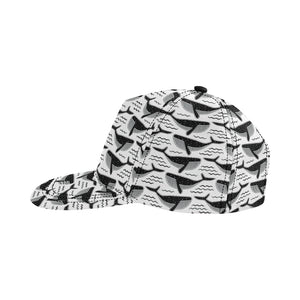 Black whale pattern All Over Print Snapback Cap