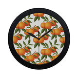 Oranges pattern background Elegant Black Wall Clock