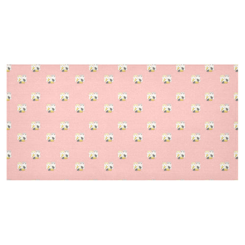 Cute hamster cheese pattern pink background Tablecloth