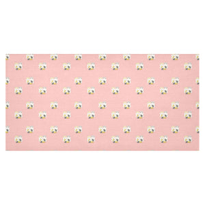 Cute hamster cheese pattern pink background Tablecloth