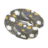 Beautiful gold autumn maple leaf pattern U-Shaped Travel Neck Pillow