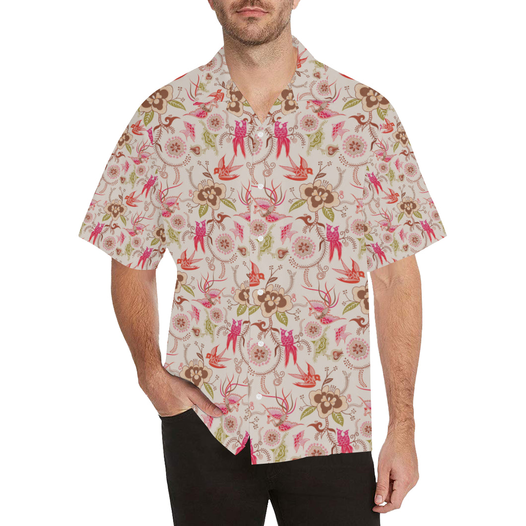 Swallow Pattern Print Design 01 Men's All Over Print Hawaiian Shirt (Model T58)