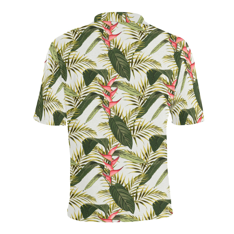 heliconia pattern Men's All Over Print Polo Shirt