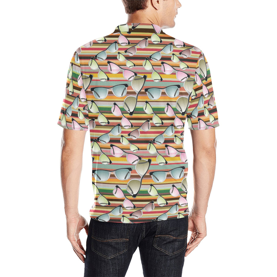 Sun Glasses Pattern Print Design 02 Men's All Over Print Polo Shirt
