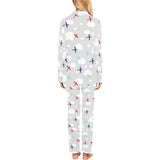 Airplane cloud grey background Women's Long Pajama Set