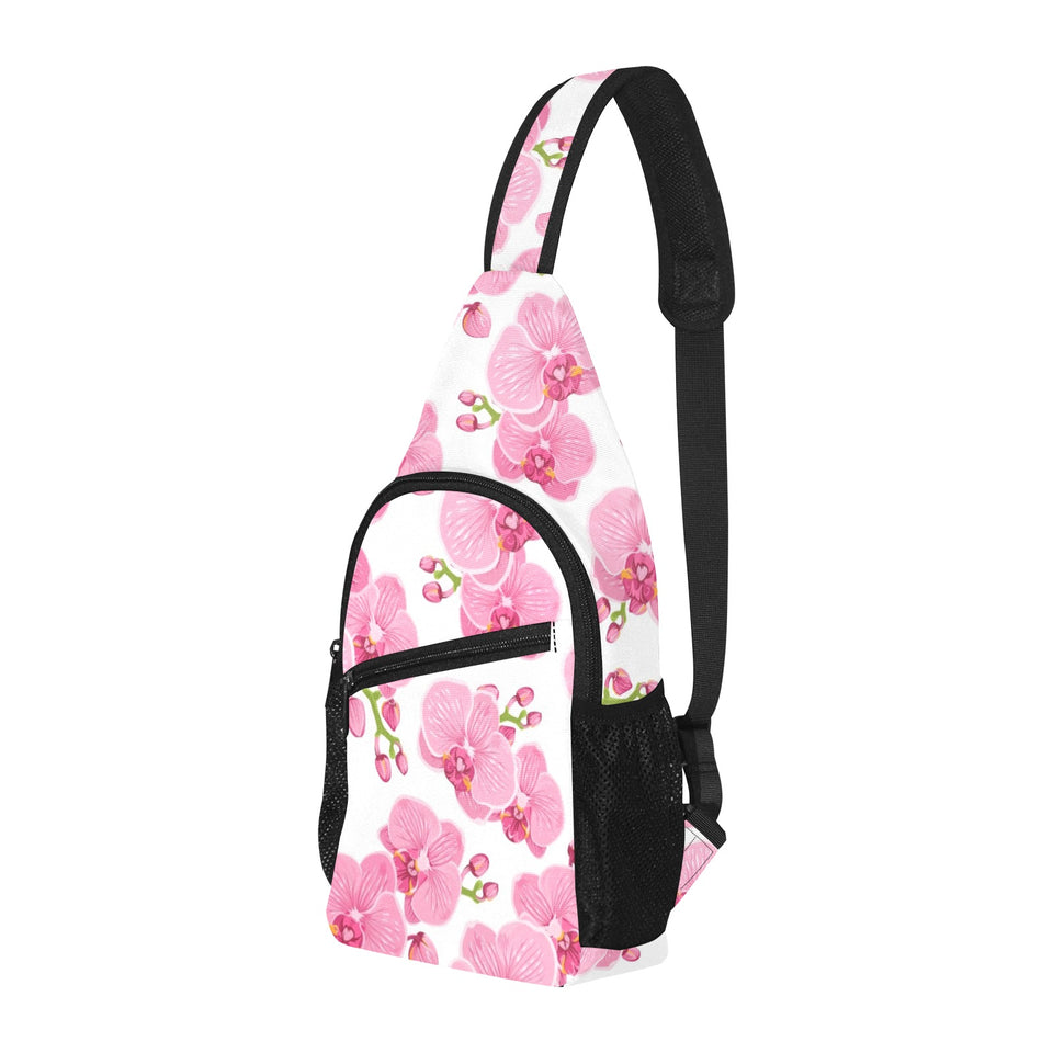 pink purple orchid pattern background All Over Print Chest Bag