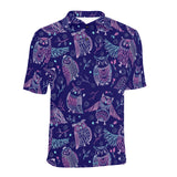 Cute owls pattern boho style ornament Men's All Over Print Polo Shirt