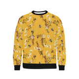Bee flower pattern Men's Crew Neck Sweatshirt