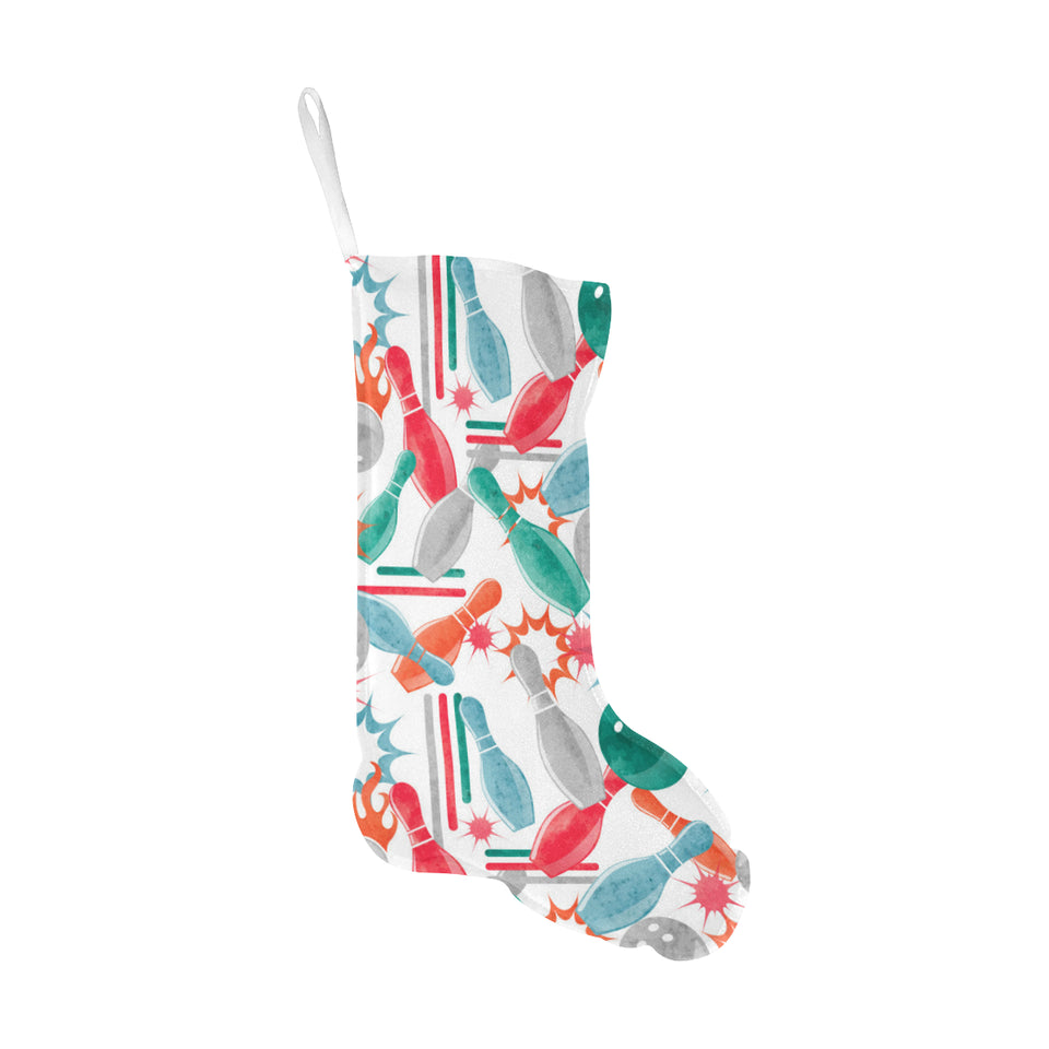 Watercolor bowling pattern Christmas Stocking