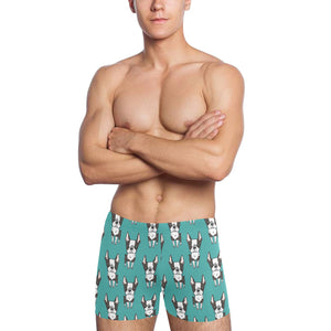 Hand drawn boston terrier dog pattern Men's Swimming Trunks