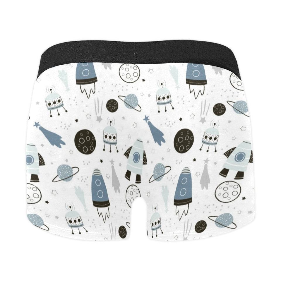 Hand drawn space elements space rocket star planet Men's All Over Print Boxer Briefs Men's Underwear