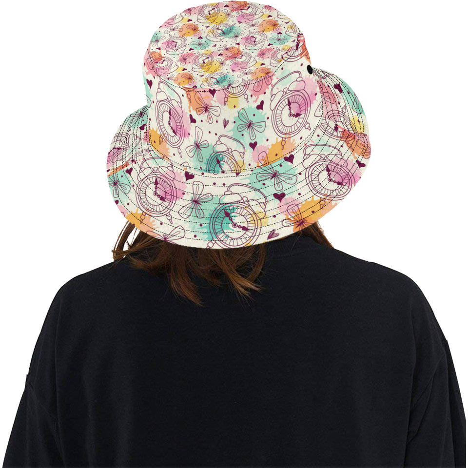 Clock butterfly pattern Unisex Bucket Hat