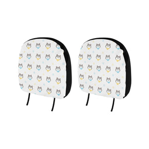 Cute Siberian Husky pattern Car Headrest Cover