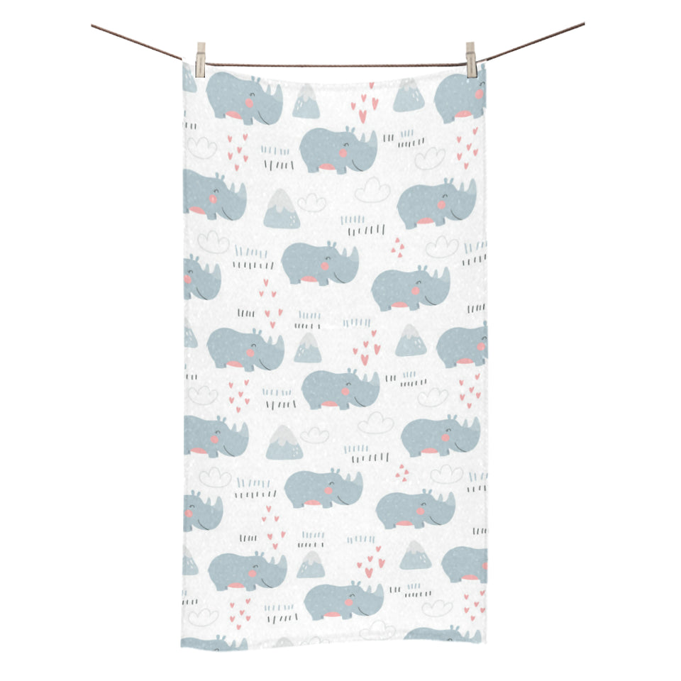 cute rhino heart pattern Bath Towel