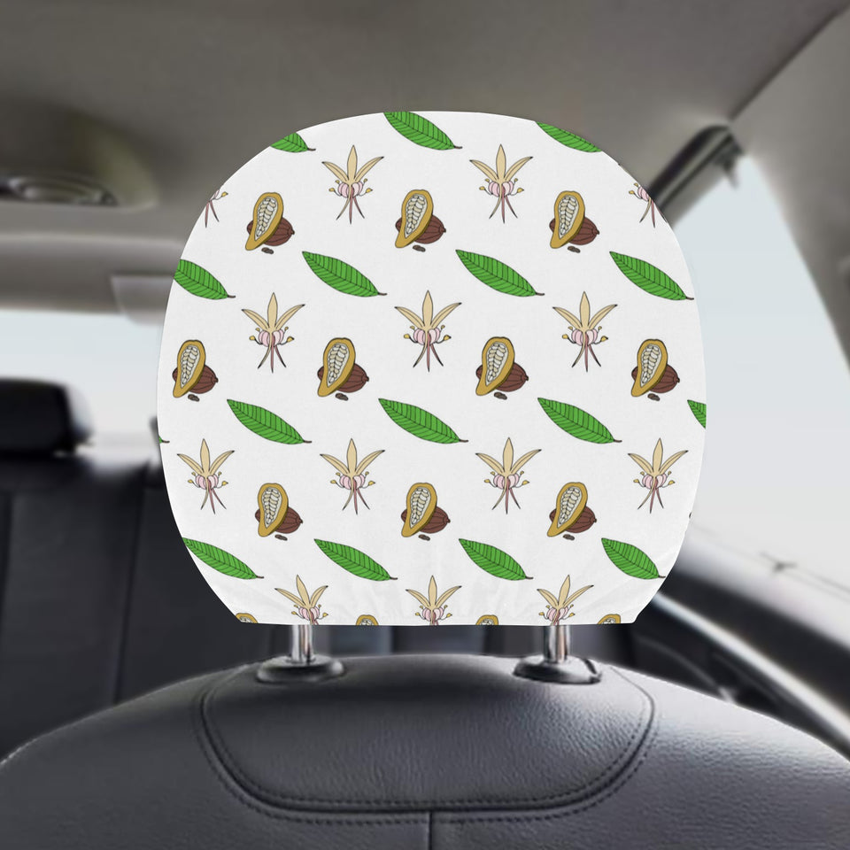 Color hand drawn cacao pattern Car Headrest Cover