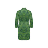 Crocodile Skin Printed Men's Long Sleeve Belted Night Robe