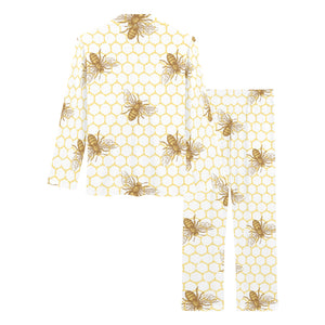 Bee honeycomb seamless design pattern Women's Long Pajama Set