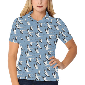 Seagull Pattern Print Design 04 Women's All Over Print Polo Shirt