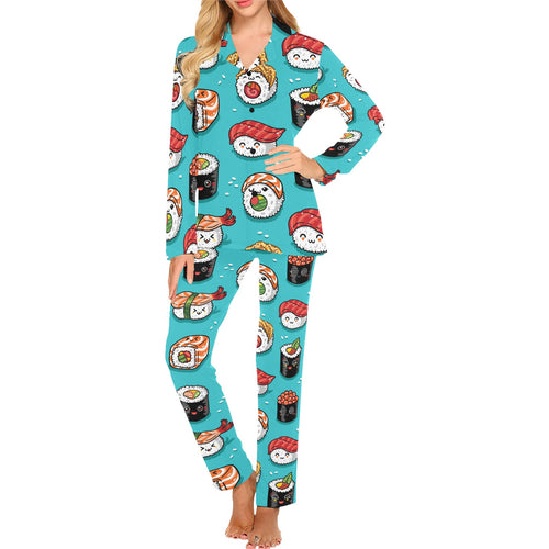 Cute sushi pattern Women's Long Pajama Set