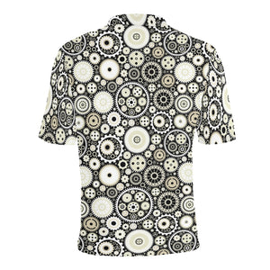 Gear Pattern Print Design 02 Men's All Over Print Polo Shirt