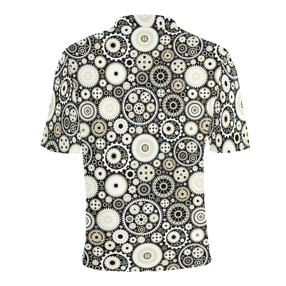 Gear Pattern Print Design 02 Men's All Over Print Polo Shirt
