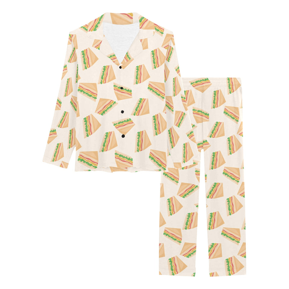 Sandwich Pattern Print Design 01 Women's Long Pajama Set