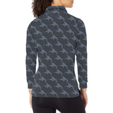 Swordfish Pattern Print Design 03 Women's Long Sleeve Polo Shirt
