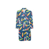 Surfboard Pattern Print Design 01 Men's Long Sleeve Belted Night Robe