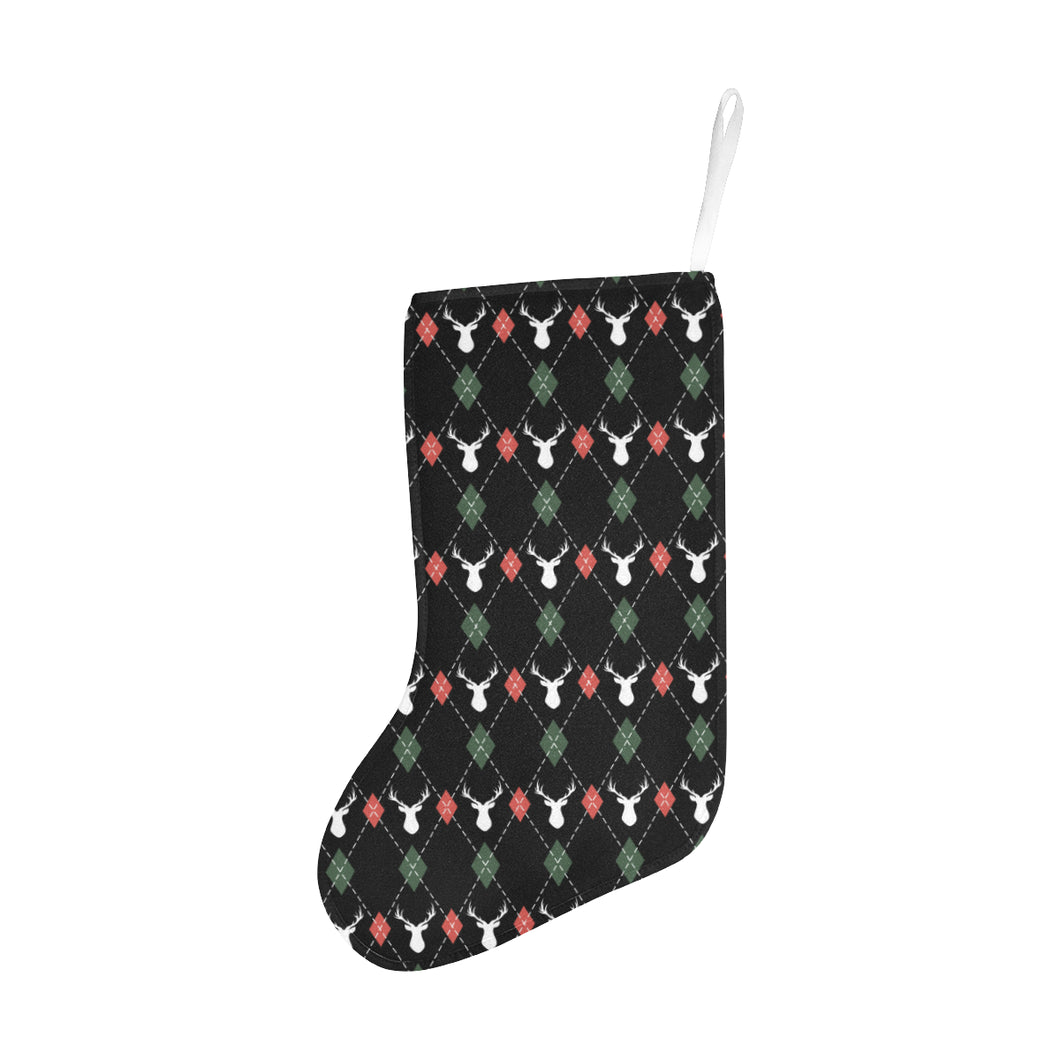 Deer Christmas new year pattern argyle Christmas Stocking
