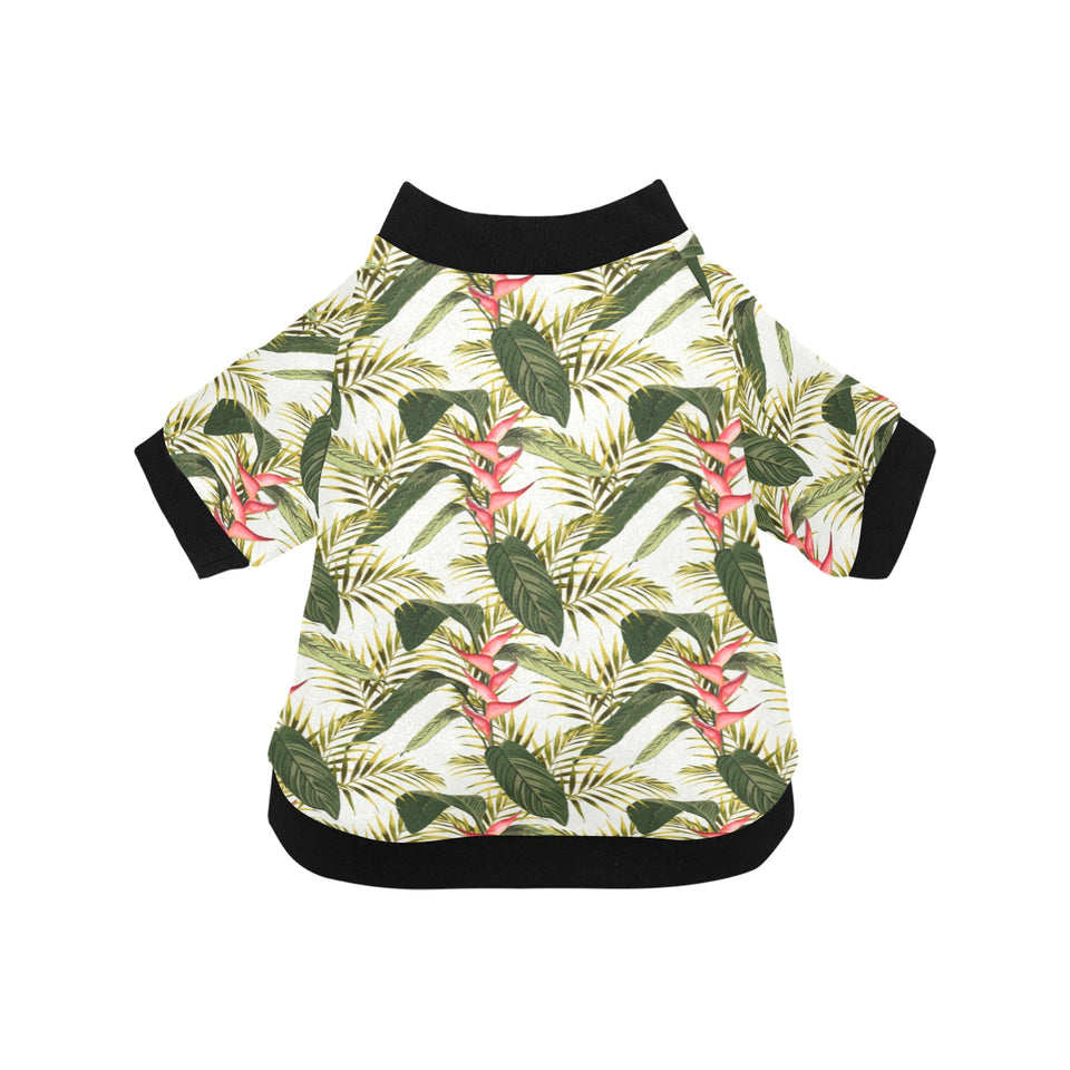 heliconia pattern All Over Print Pet Dog Round Neck Fuzzy Shirt