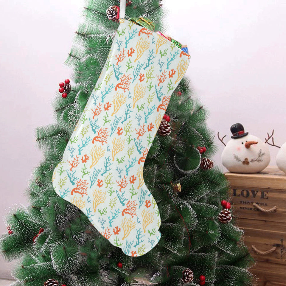 Coral Reef Pattern Print Design 02 Christmas Stocking