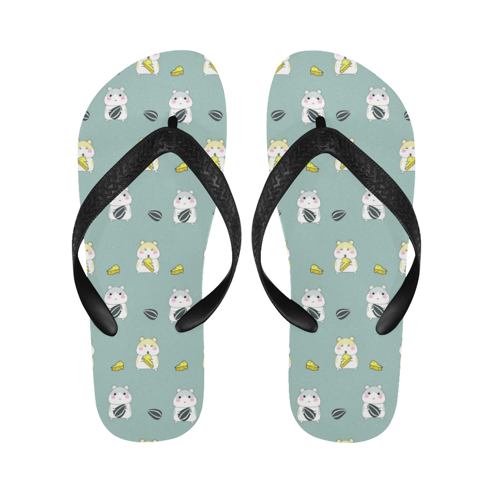 Cute hamster cheese pattern Unisex Flip Flops