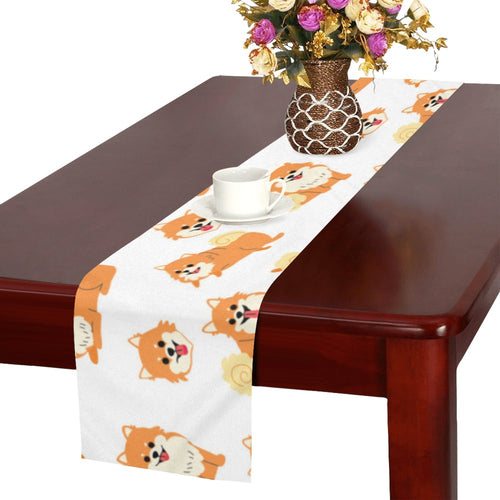 Brown pomeranian pattern Table Runner