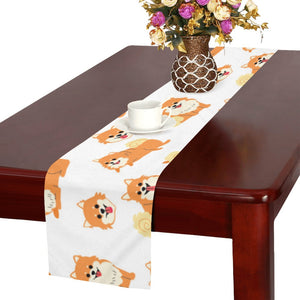Brown pomeranian pattern Table Runner