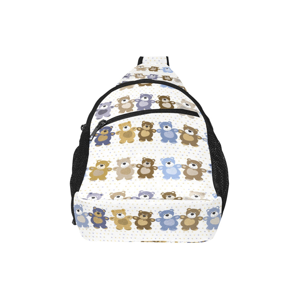 Teddy Bear Pattern Print Design 02 All Over Print Chest Bag