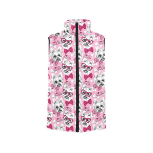 Yorkshire Terrier Pattern Print Design 03 Women's Padded Vest