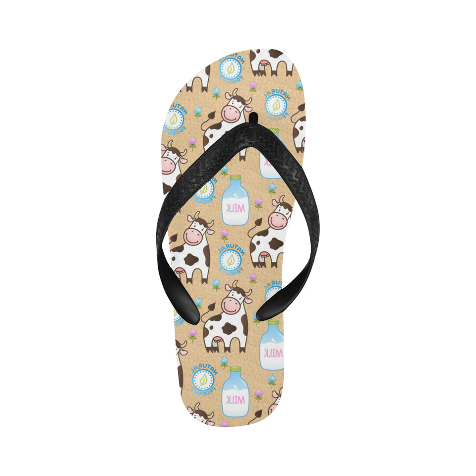 Cow bottle of milk pattern Unisex Flip Flops