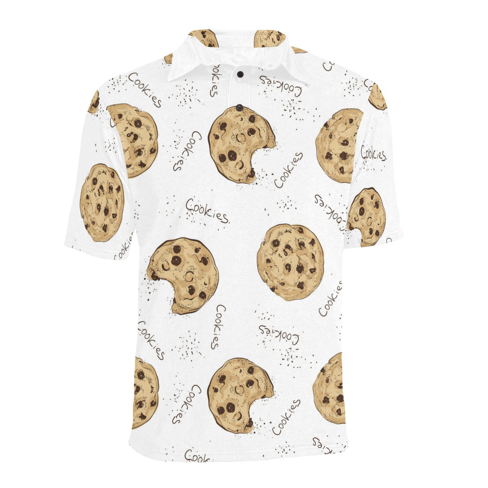 Sketch style cookie pattern Men's All Over Print Polo Shirt