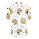 Sketch style cookie pattern Men's All Over Print Polo Shirt