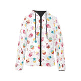 Cake cupcake design pattern Women's Padded Hooded Jacket
